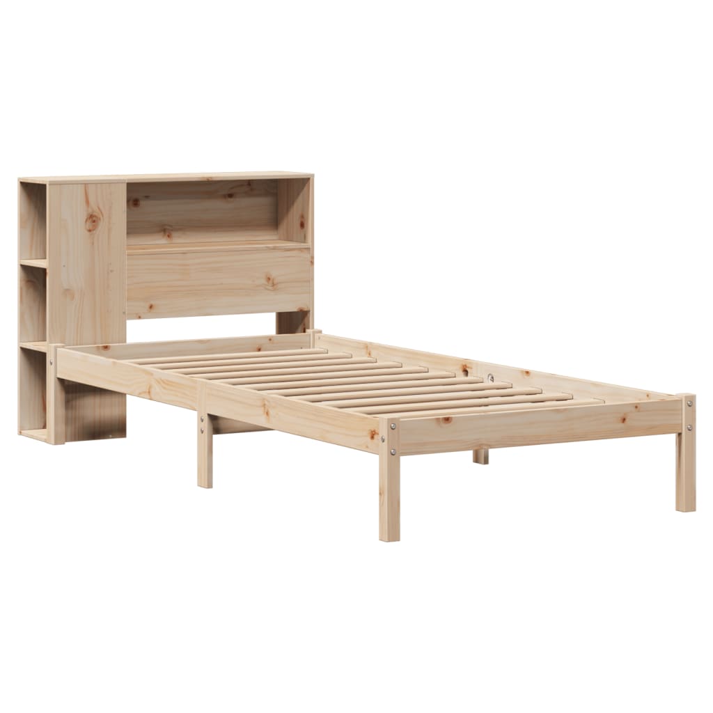 Bookcase Bed without Mattress 90x200 cm Solid Wood Pine