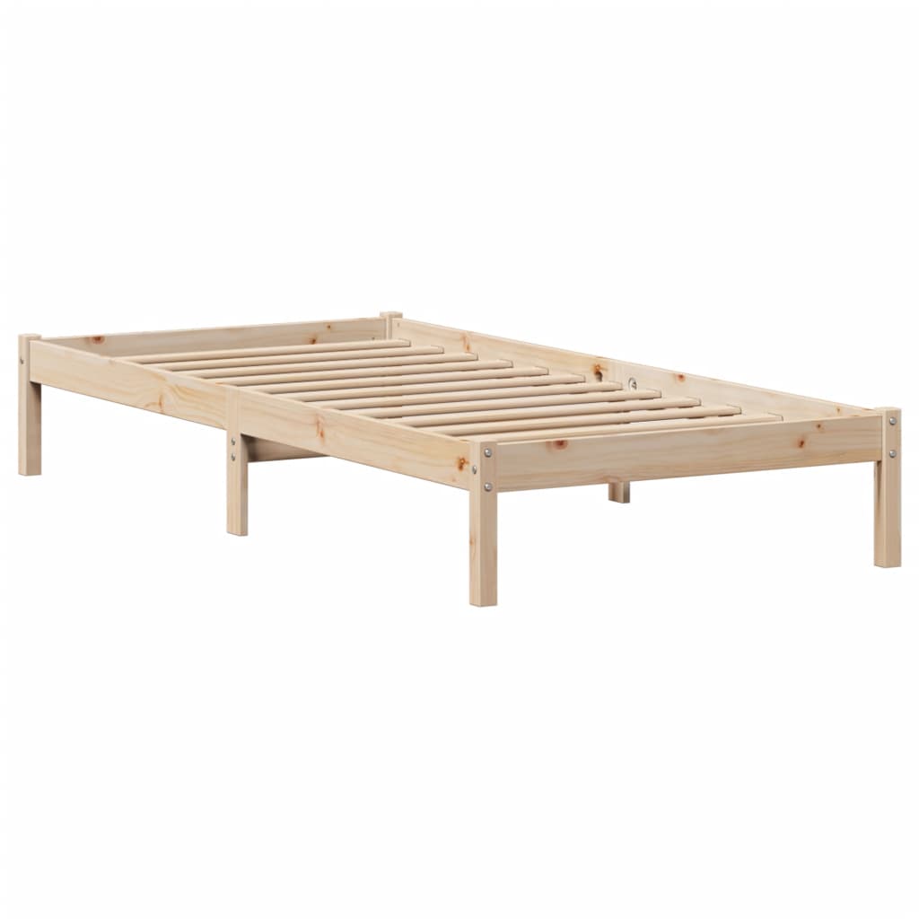 Bookcase Bed without Mattress 90x200 cm Solid Wood Pine