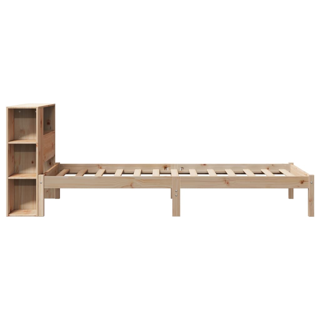 Bookcase Bed without Mattress 90x200 cm Solid Wood Pine