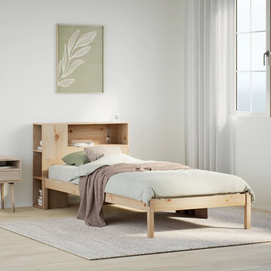 Bookcase Bed without Mattress 90x200 cm Solid Wood Pine