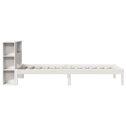 Bookcase Bed without Mattress White 100x200 cm Solid Wood Pine