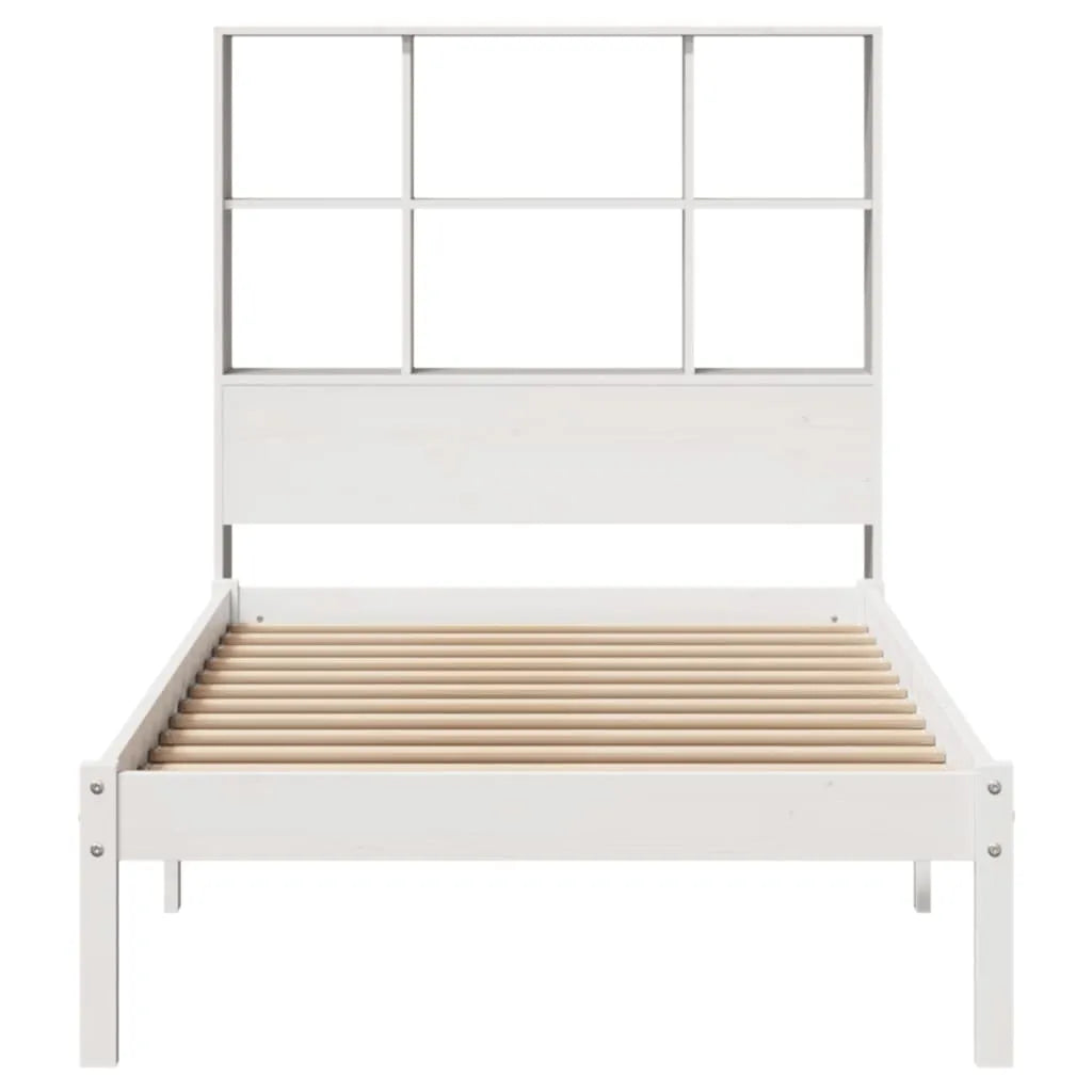 Bookcase Bed without Mattress White 75x190 cm Small Single Solid Wood Pine