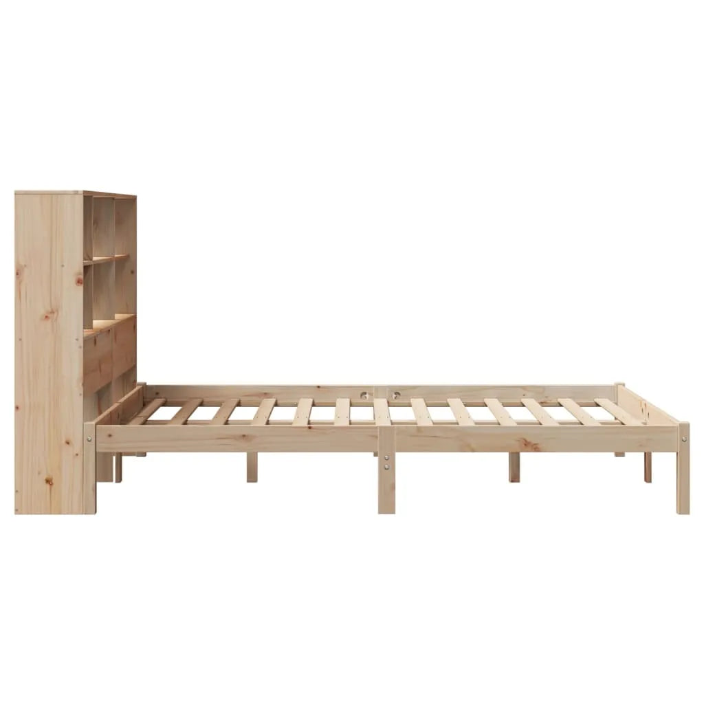 Bookcase Bed without Mattress 140x190 cm Solid Wood Pine