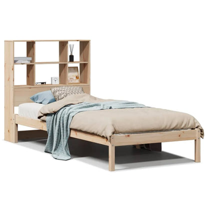 Bookcase Bed without Mattress 90x200 cm Solid Wood Pine