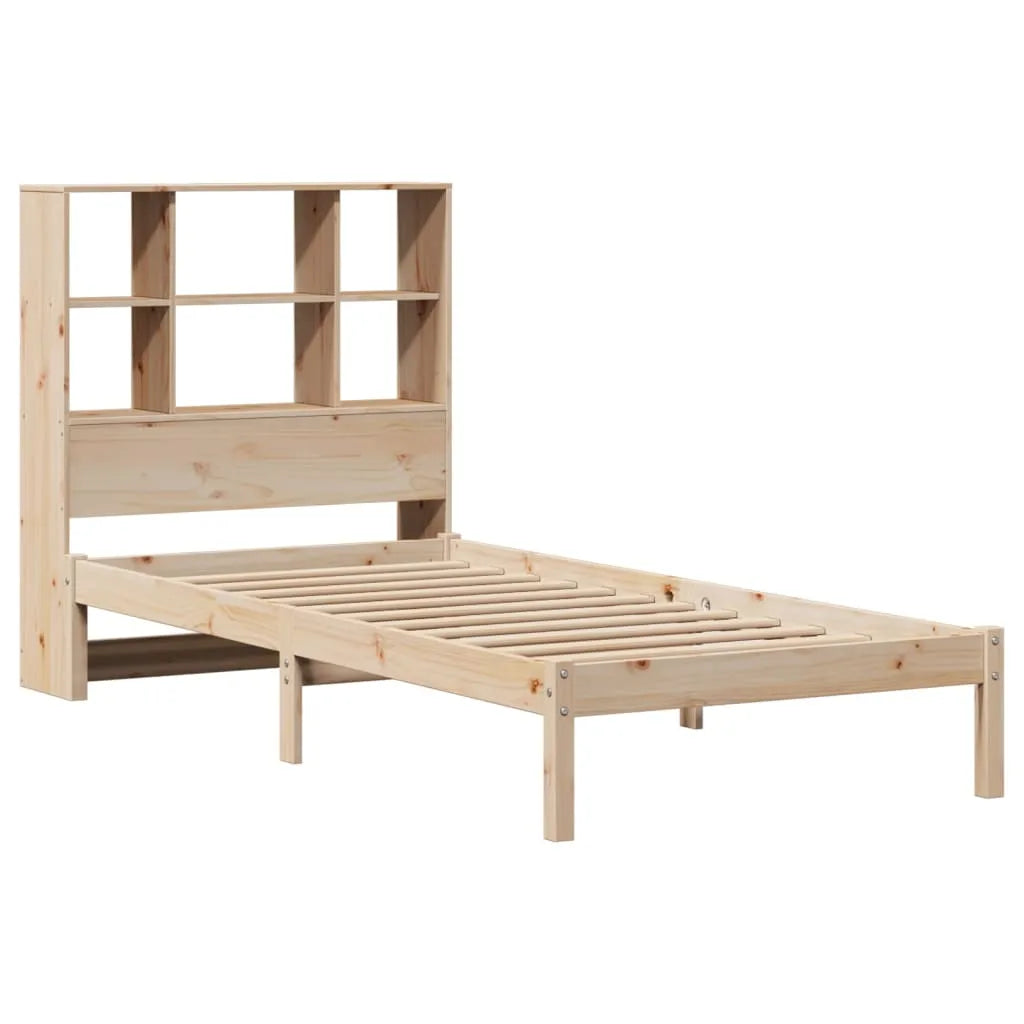 Bookcase Bed without Mattress 90x200 cm Solid Wood Pine