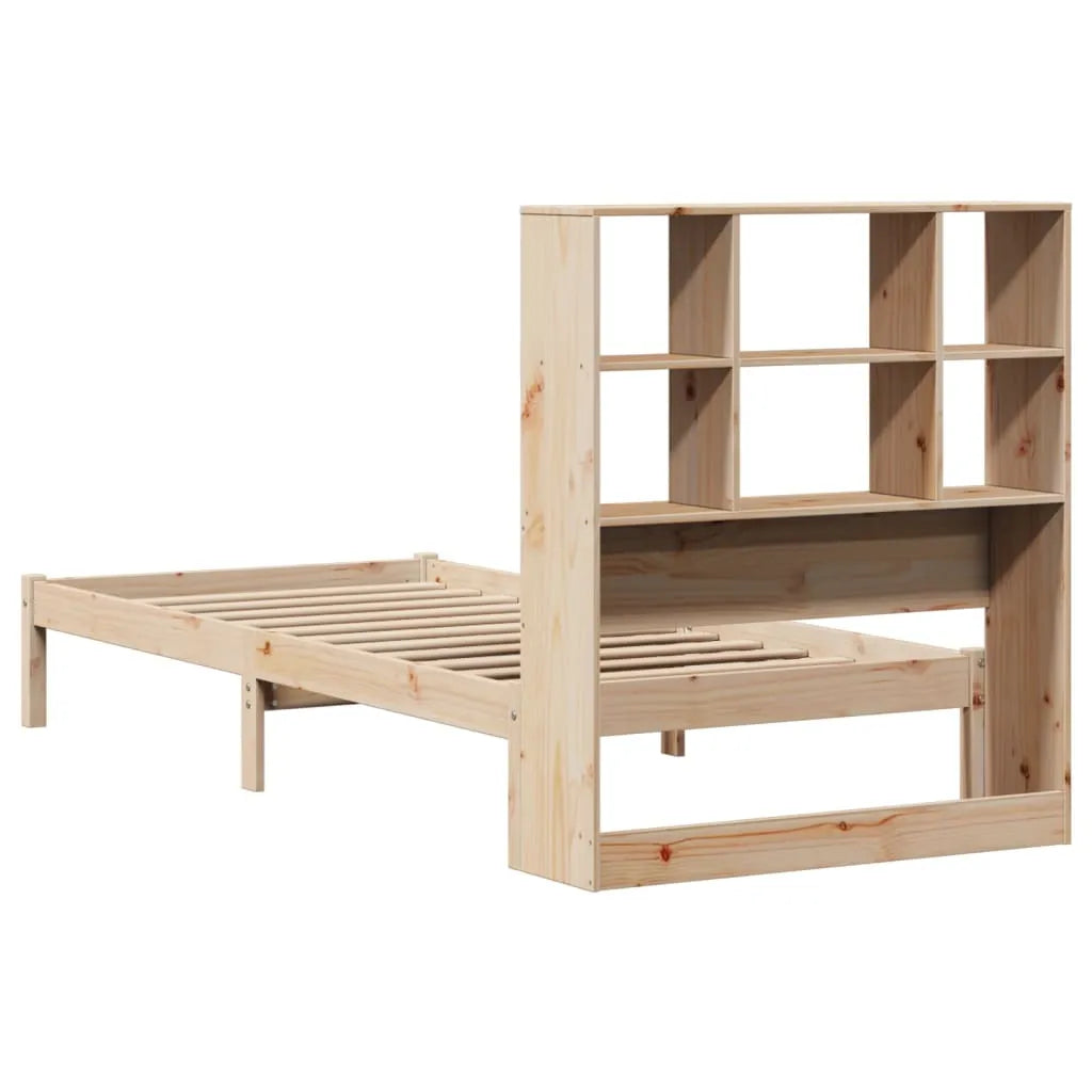 Bookcase Bed without Mattress 90x200 cm Solid Wood Pine