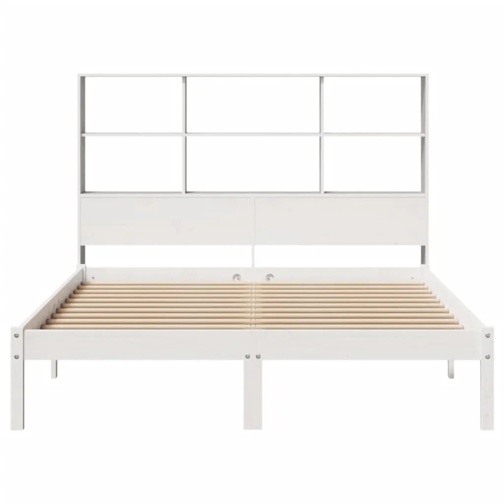 Bookcase Bed without Mattress White 120x200 cm Solid Wood Pine