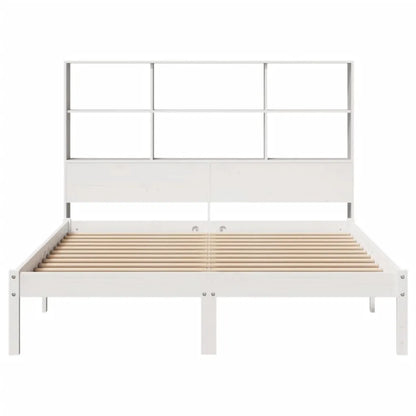 Bookcase Bed without Mattress White 120x200 cm Solid Wood Pine