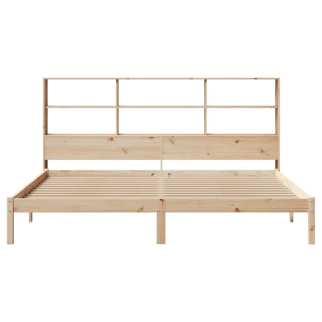 Bookcase Bed without Mattress 180x200 cm Super King Solid Wood Pine