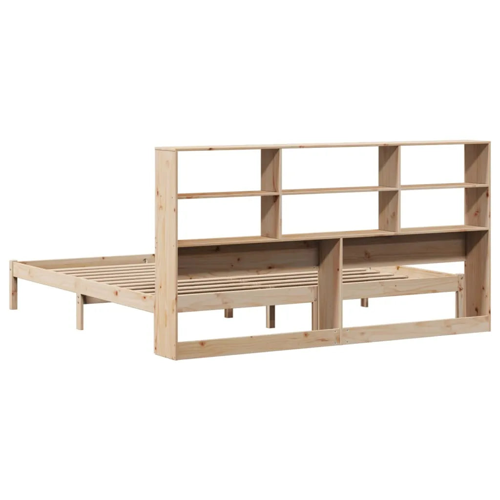 Bookcase Bed without Mattress 180x200 cm Super King Solid Wood Pine