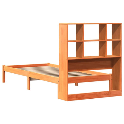 Bookcase Bed without Mattress Wax Brown 90x190 cm Single Solid Wood Pine