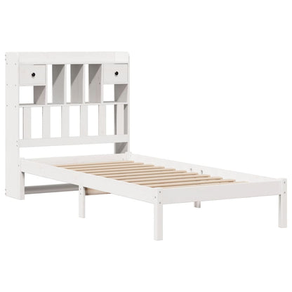 Bookcase Bed without Mattress White 75x190 cm Small Single Solid Wood Pine