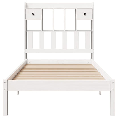 Bookcase Bed without Mattress White 75x190 cm Small Single Solid Wood Pine