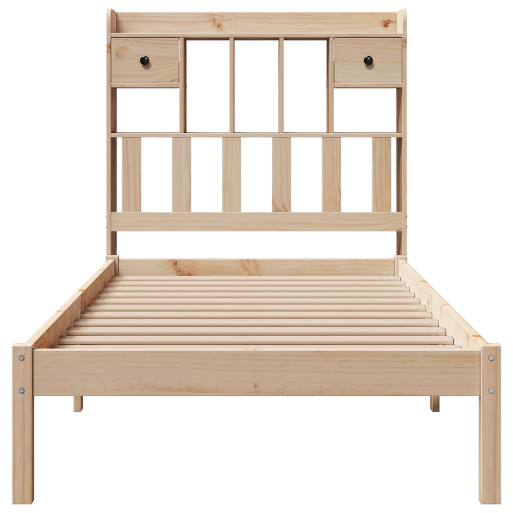 Bookcase Bed without Mattress 90x200 cm Solid Wood Pine