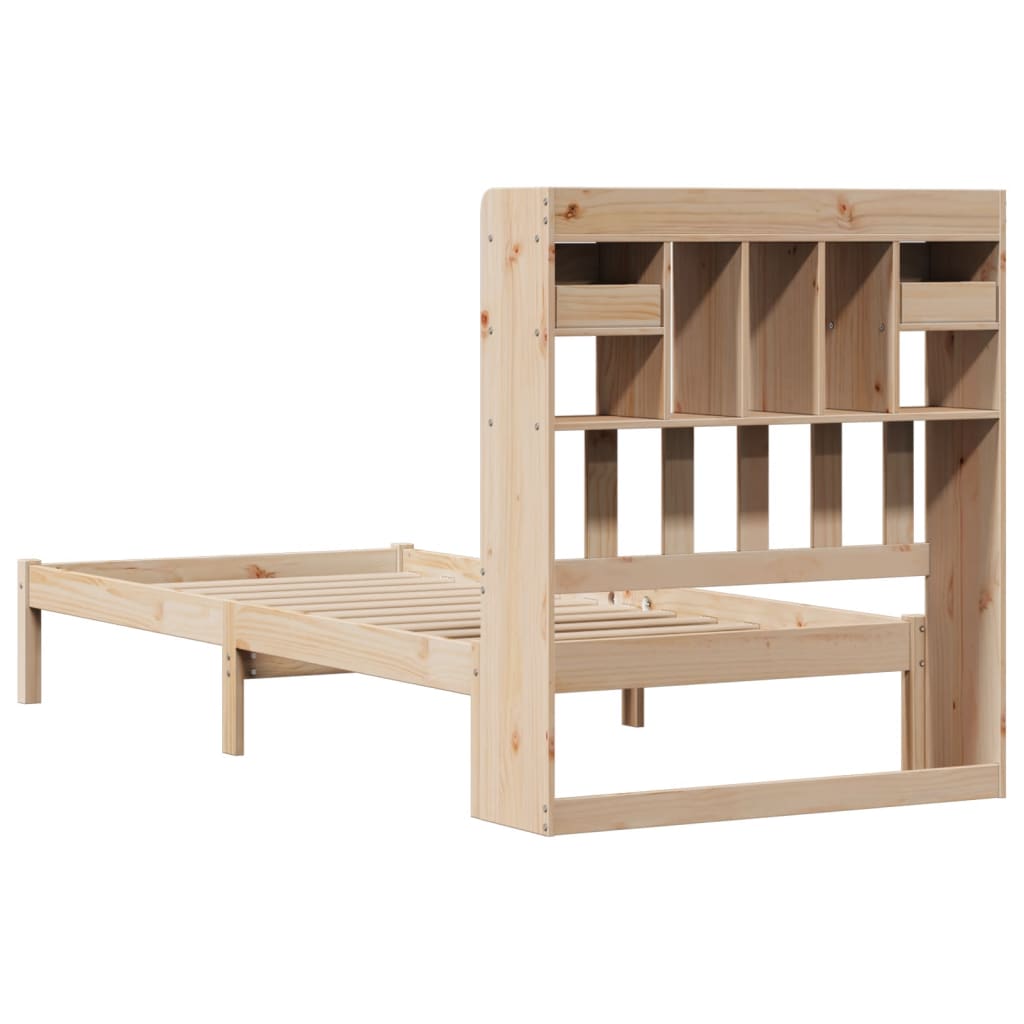 Bookcase Bed without Mattress 90x200 cm Solid Wood Pine