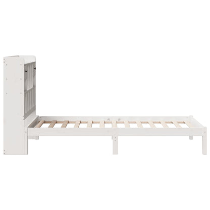 Bookcase Bed without Mattress White 90x200 cm Solid Wood Pine