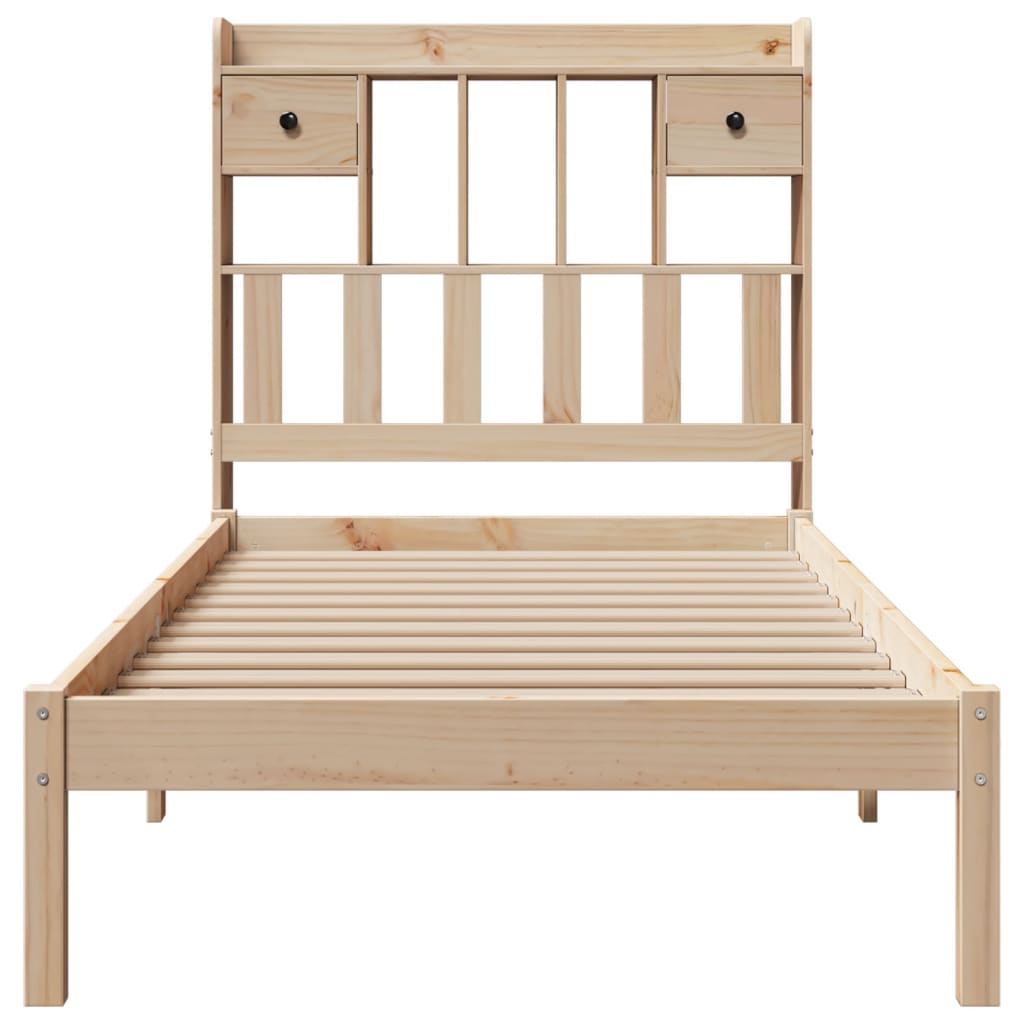 Bookcase Bed without Mattress 100x200 cm Solid Wood Pine