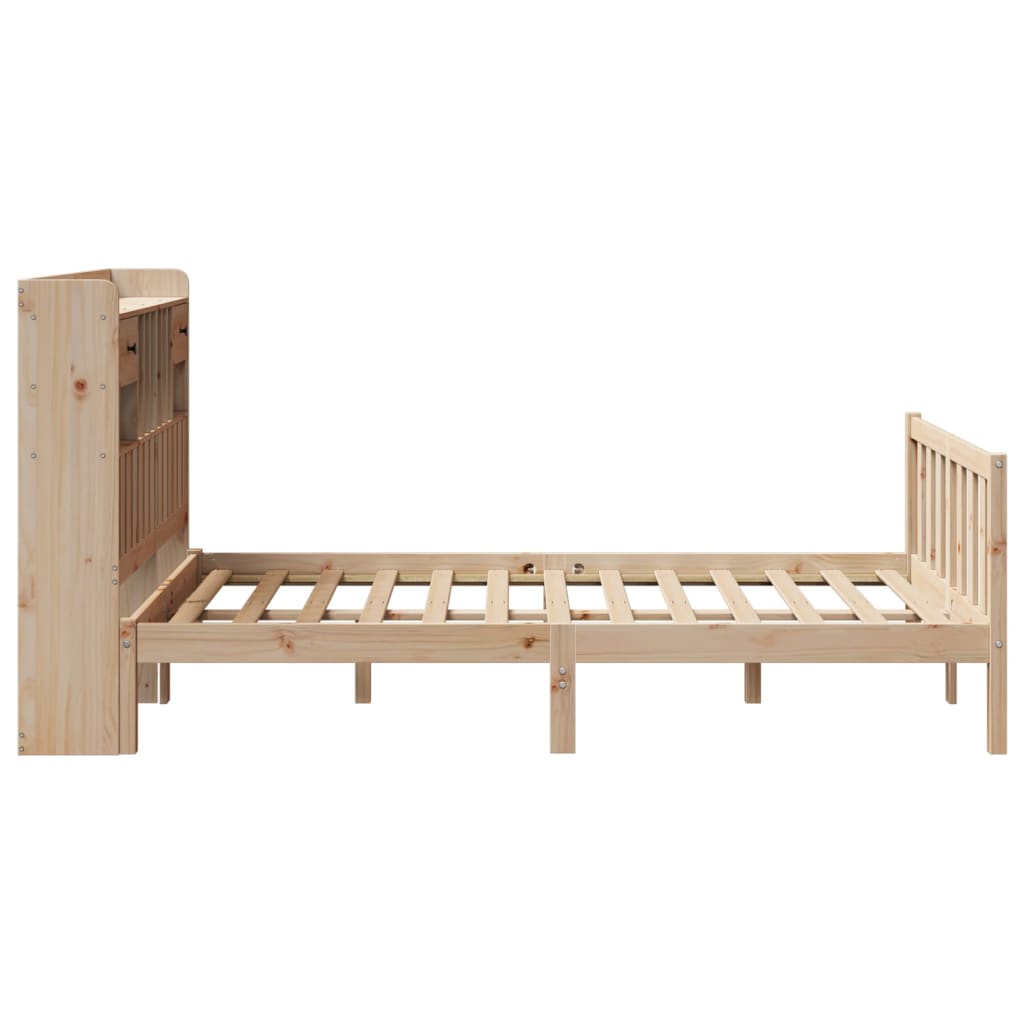 Bookcase Bed without Mattress 120x190 cm Small Double Solid Wood Pine