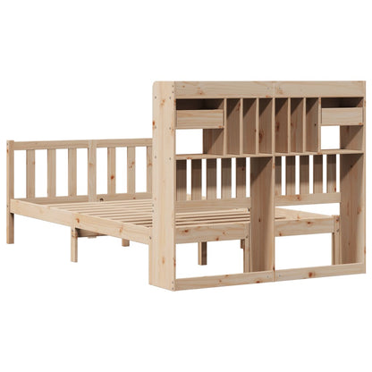 Bookcase Bed without Mattress 120x190 cm Small Double Solid Wood Pine