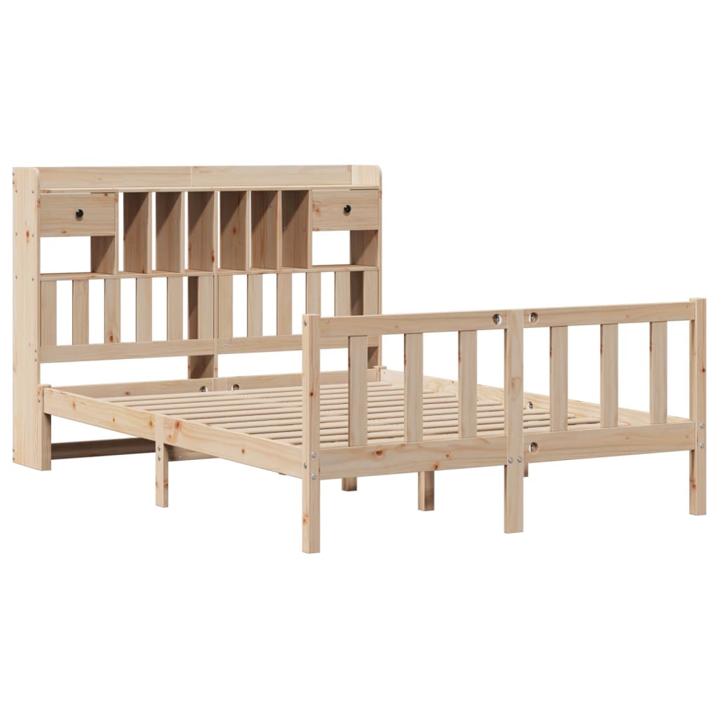 Bookcase Bed without Mattress 160x200 cm Solid Wood Pine