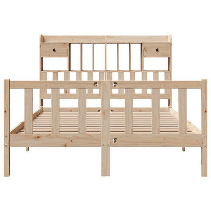 Bookcase Bed without Mattress 160x200 cm Solid Wood Pine