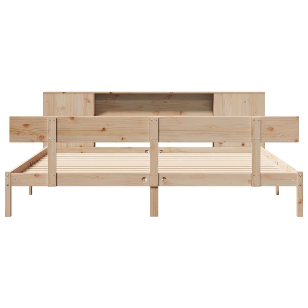 Bookcase Bed without Mattress 200x200 cm Solid Wood Pine