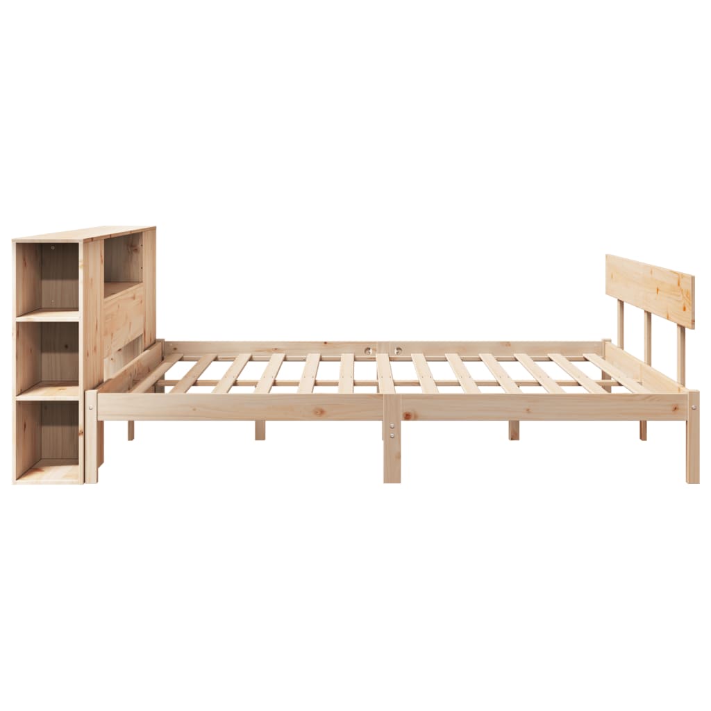 Bookcase Bed without Mattress 200x200 cm Solid Wood Pine