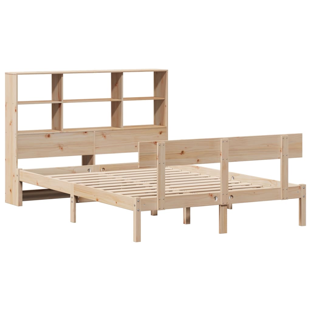 Bookcase Bed without Mattress 120x190 cm Small Double Solid Wood Pine