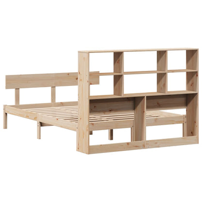 Bookcase Bed without Mattress 120x190 cm Small Double Solid Wood Pine