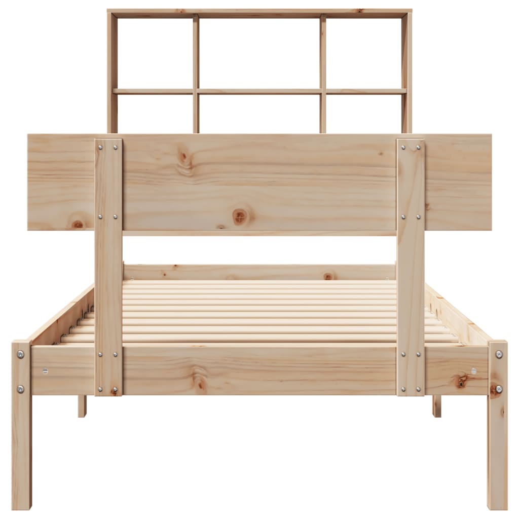 Bookcase Bed without Mattress 100x200 cm Solid Wood Pine