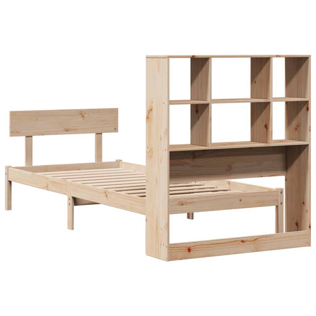 Bookcase Bed without Mattress 100x200 cm Solid Wood Pine