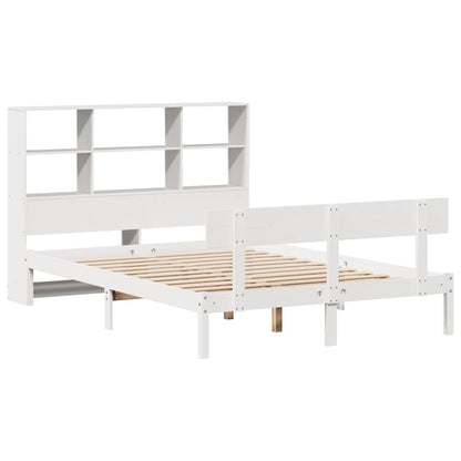 Bookcase Bed without Mattress White 140x200 cm Solid Wood Pine