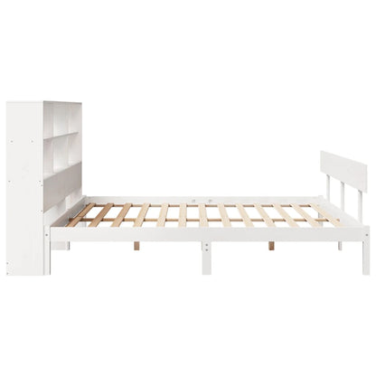 Bookcase Bed without Mattress White 180x200 cm Super King Solid Wood Pine