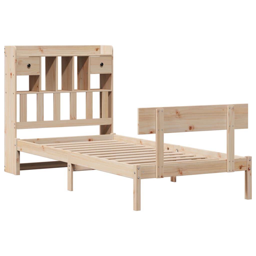 Bookcase Bed without Mattress 75x190 cm Small Single Solid Wood Pine