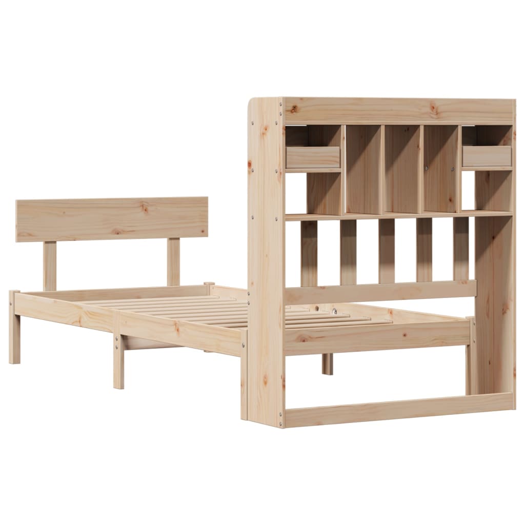 Bookcase Bed without Mattress 75x190 cm Small Single Solid Wood Pine