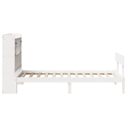 Bookcase Bed without Mattress White 75x190 cm Small Single Solid Wood Pine