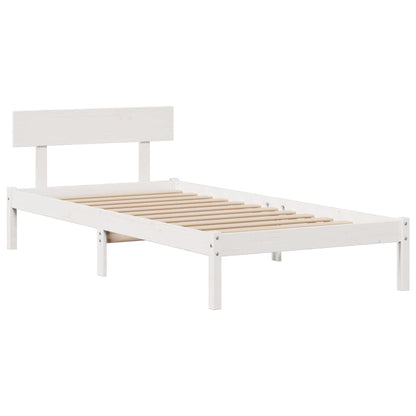 Bookcase Bed without Mattress White 90x190 cm Single Solid Wood Pine