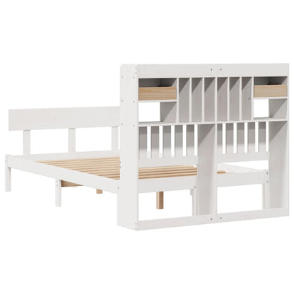 Bookcase Bed without Mattress White 120x190 cm Small Double Solid Wood Pine