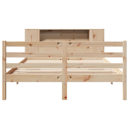 Bookcase Bed without Mattress 135x190 cm Double Solid Wood Pine