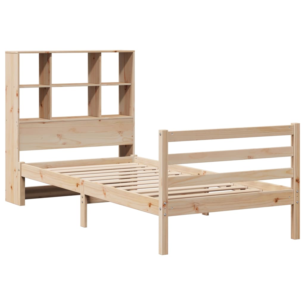 Bookcase Bed without Mattress 75x190 cm Small Single Solid Wood Pine