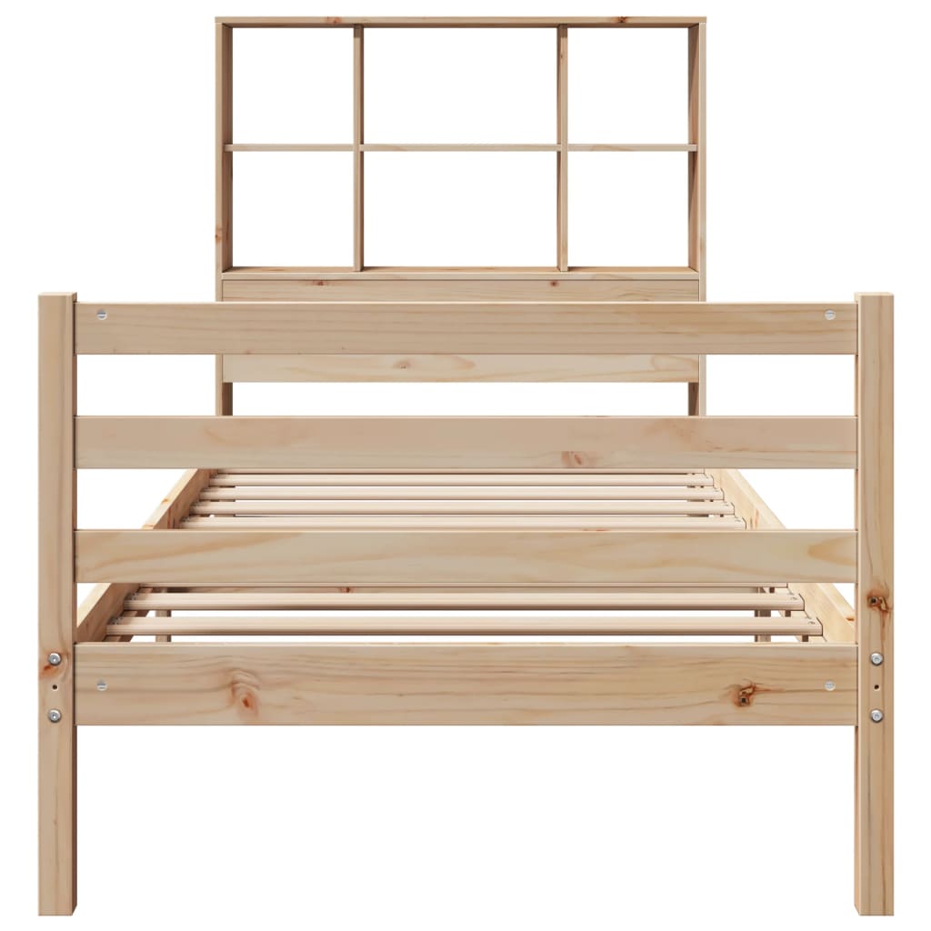 Bookcase Bed without Mattress 75x190 cm Small Single Solid Wood Pine