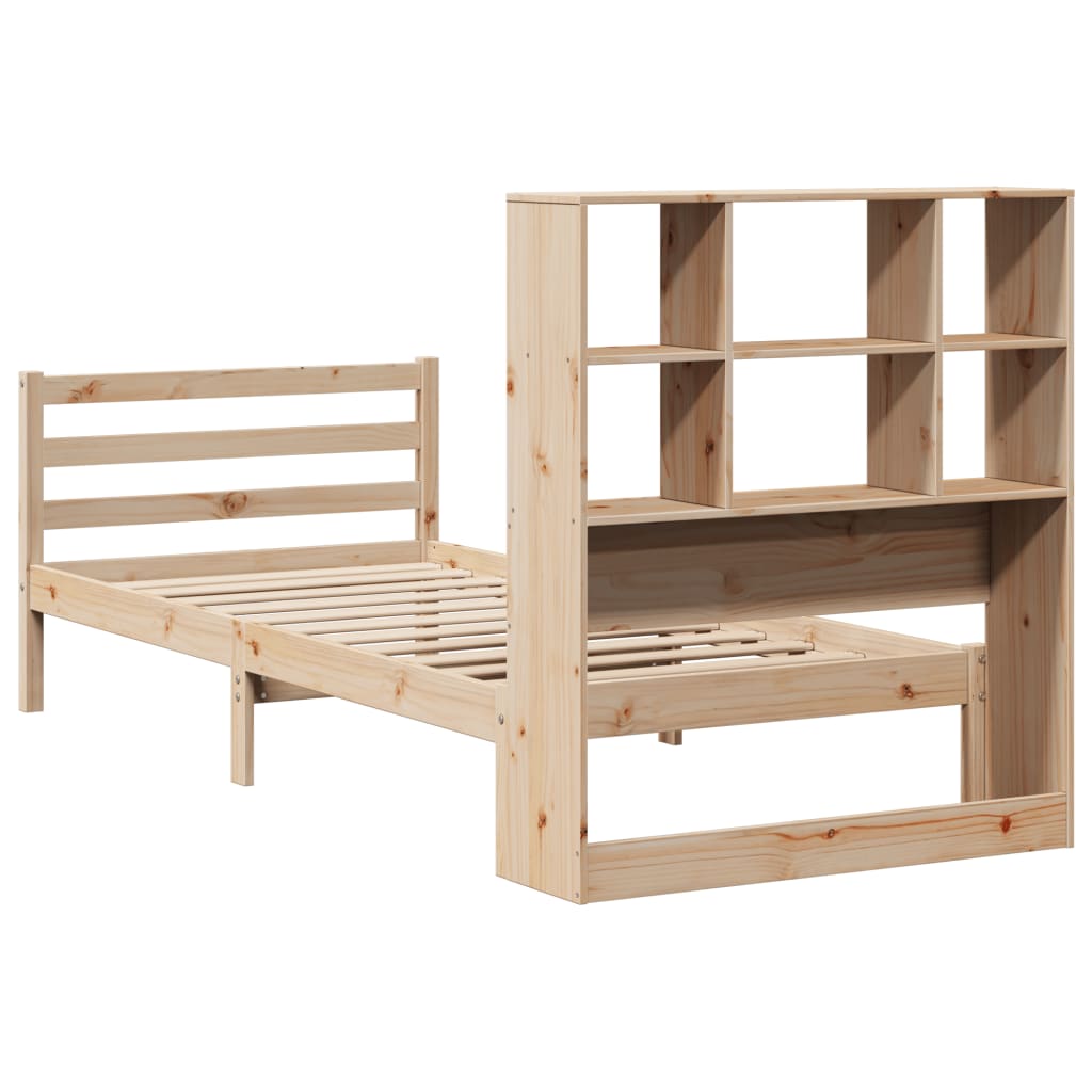 Bookcase Bed without Mattress 75x190 cm Small Single Solid Wood Pine