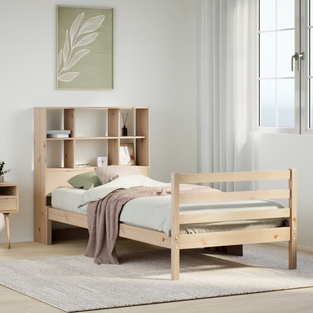 Bookcase Bed without Mattress 75x190 cm Small Single Solid Wood Pine