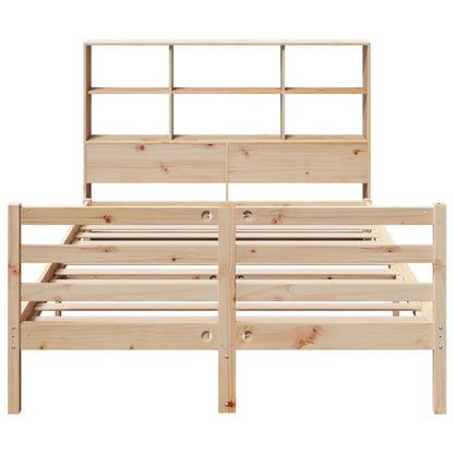 Bookcase Bed without Mattress 150x200 cm King Size Solid Wood Pine