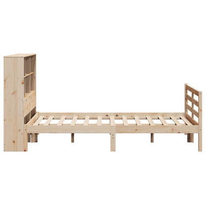 Bookcase Bed without Mattress 150x200 cm King Size Solid Wood Pine