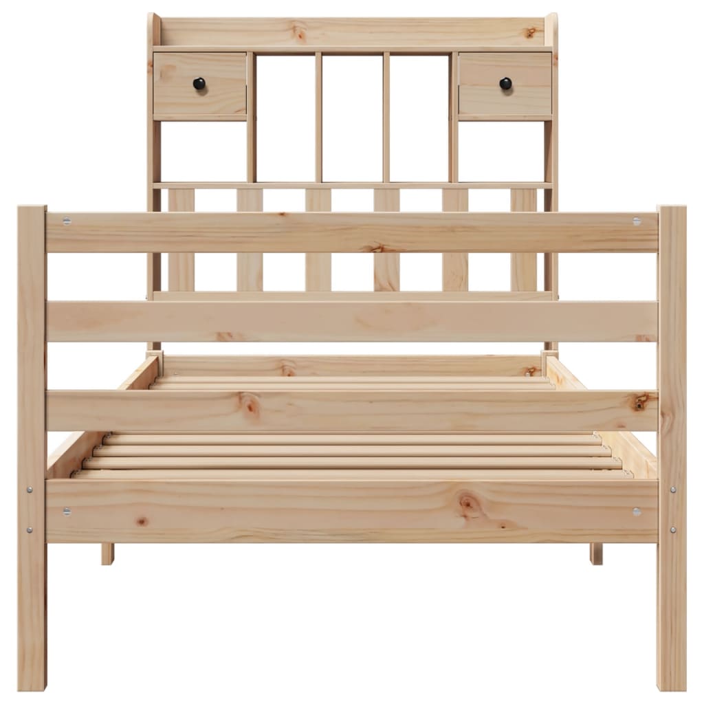 Bookcase Bed without Mattress 75x190 cm Small Single Solid Wood Pine