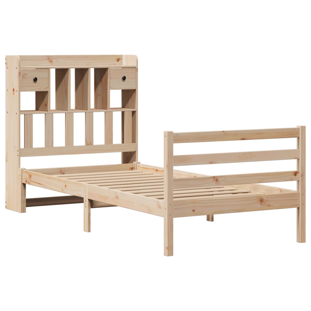 Bookcase Bed without Mattress 90x190 cm Single Solid Wood Pine