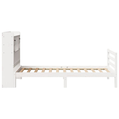 Bookcase Bed without Mattress White 90x190 cm Single Solid Wood Pine