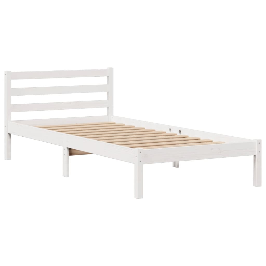 Bookcase Bed without Mattress White 90x190 cm Single Solid Wood Pine