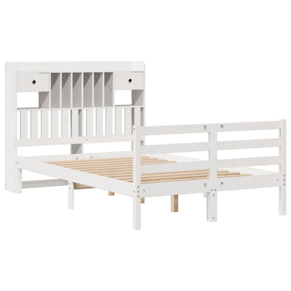 Bookcase Bed without Mattress White 120x190 cm Small Double Solid Wood Pine